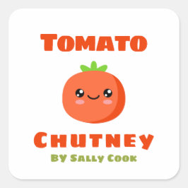 Tomato chutney fyrkantigt klistermärke