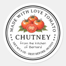Tomato Chutney Konserverings Etikett