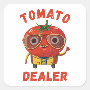Tomato Dealer Fyrkantigt Klistermärke