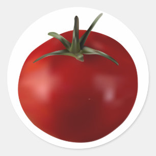Tomato Fruit Vegetable Canning Classic Round Stick Runt Klistermärke