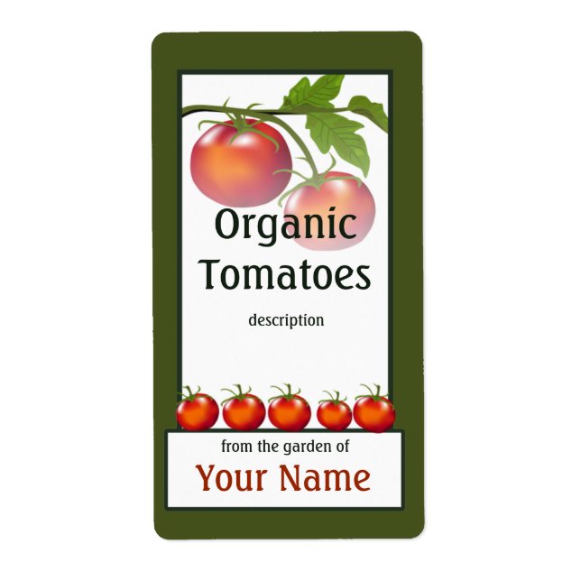 Tomato Gardener Label Fraktsedel (Framsidan)