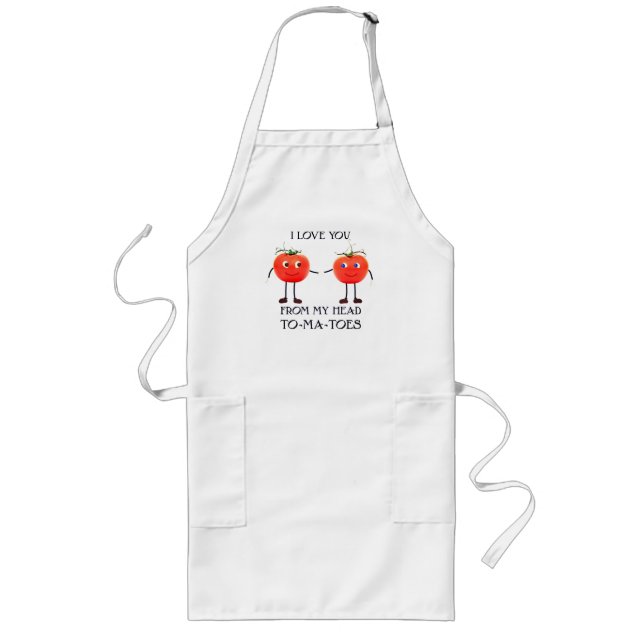 Tomato Kärlek - Long Apron Långt Förkläde (Framsidan)