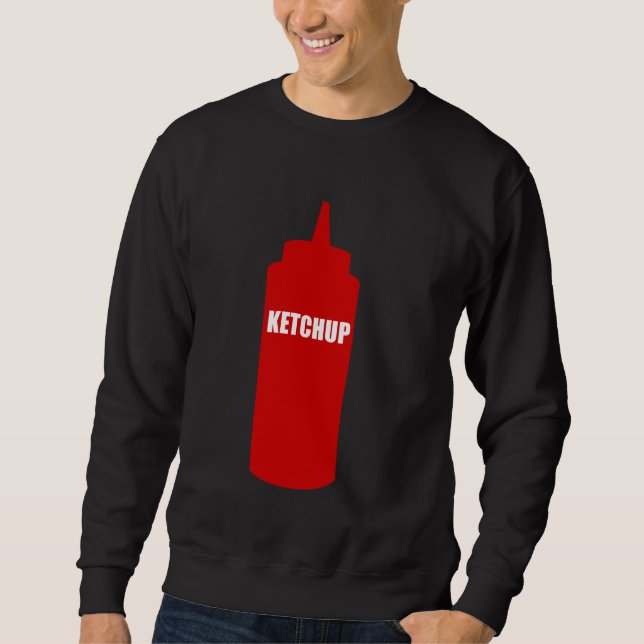 Tomato Ketchup Flaska Costume Funny Easy Halloween Lång Ärmad Tröja (Framsida)