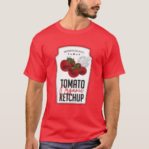 Tomato Ketchup Sauce Flaska etikett Funny Hallowee T Shirt