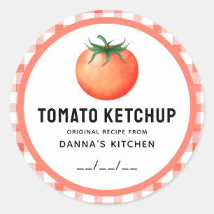 Tomato Ketchup-skanningsetikett med kontrollerad d Runt Klistermärke
