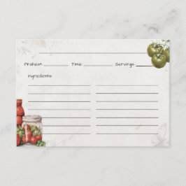 Tomato-klistra in grundläggande receptkort tilläggskort