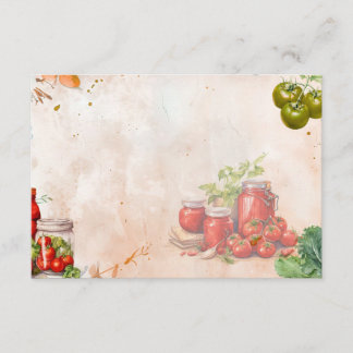 Tomato-klistra in tomt receptkort tilläggskort