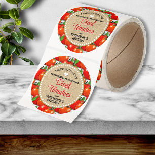 Tomato Konserveringsburksetikett Runt Klistermärke