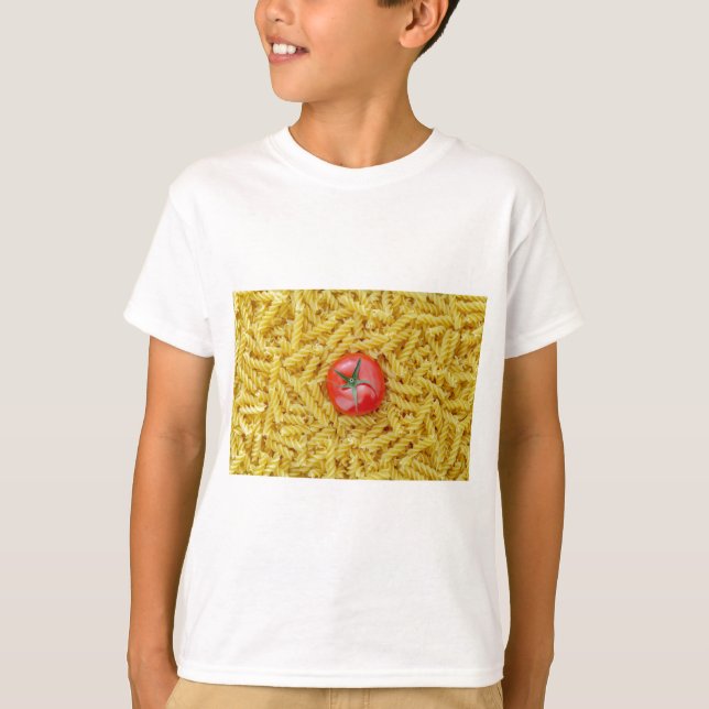 Tomato med fusilli pasta t shirt (Framsida)