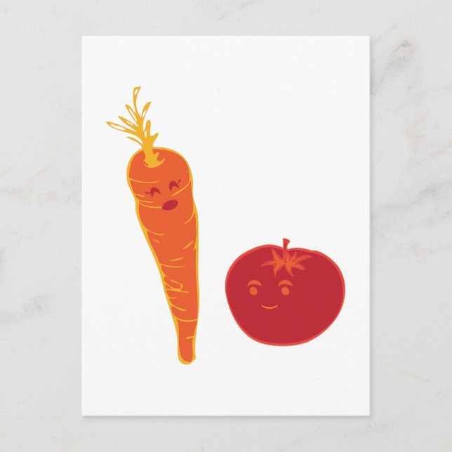 Tomato och morot vykort (Framsida)