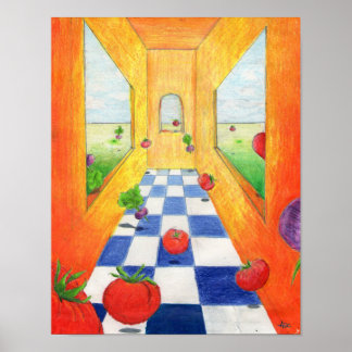 Tomato och Radish Kitchen Print Salad Party! Poster