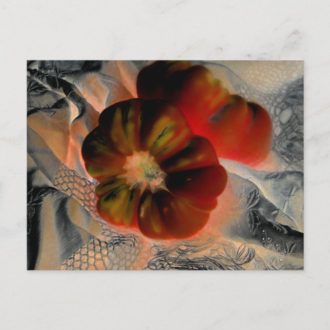 "Tomato och Snöre" Digitalt förändrat stilllivstid Vykort (Framsida)