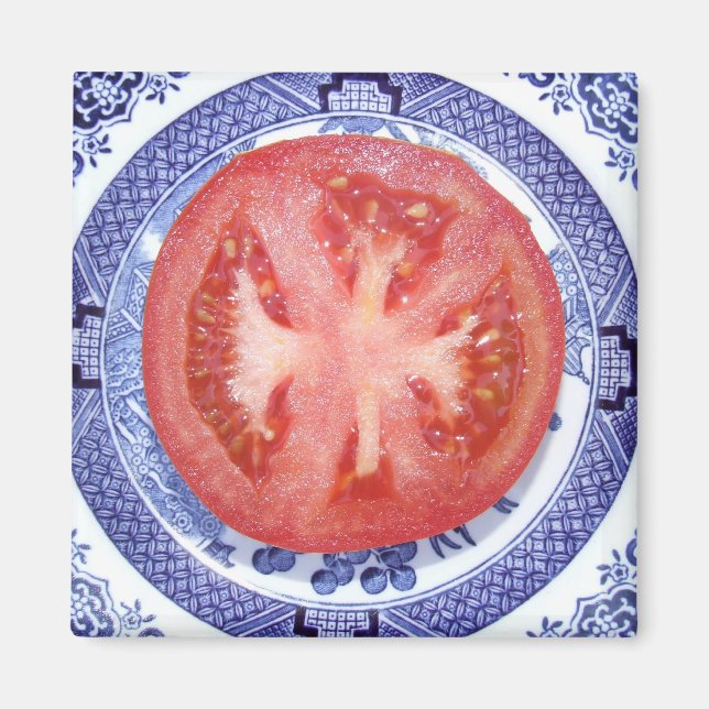TOMATO OCH WILLOW MÖNSTER PLATE FRIDGE MAGNET (Framsidan)