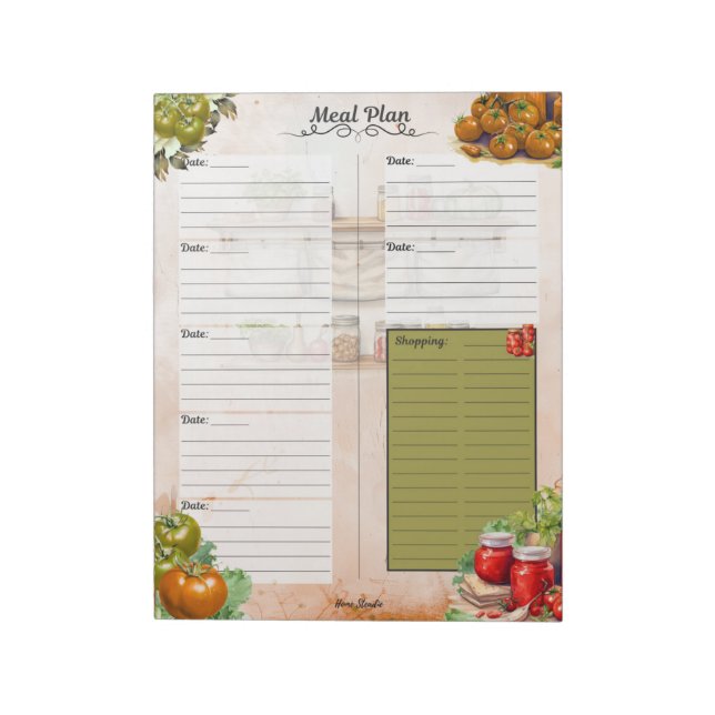 Tomato Paste Meal Planner Anteckningsblock (Roterad)