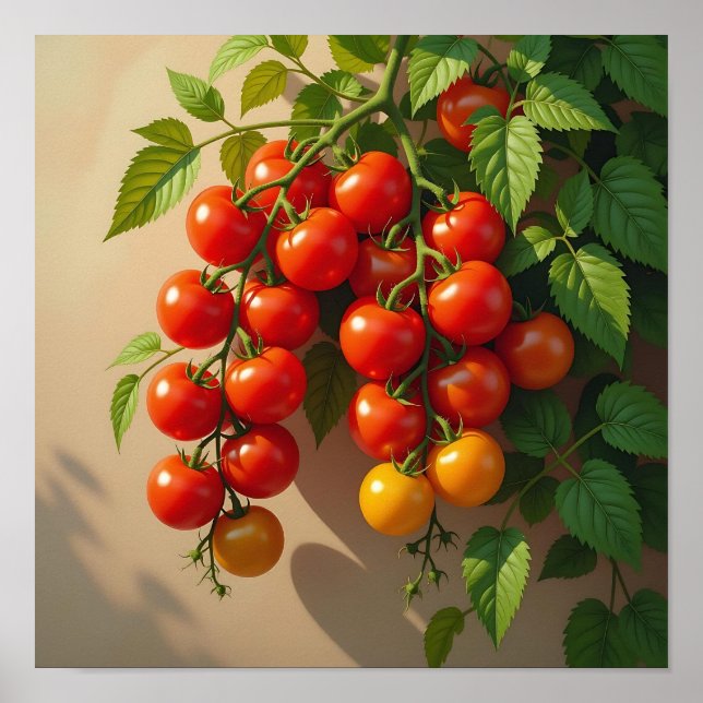 Tomato Plant Gardening Themed Summer Vibes Poster (Framsidan)