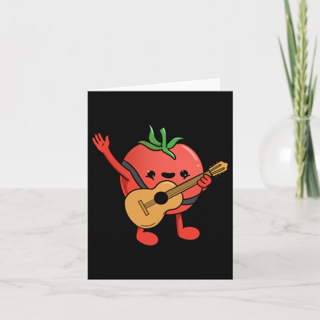 Tomato Pllay Guitar Tomato Älskare Kort (Framsida)