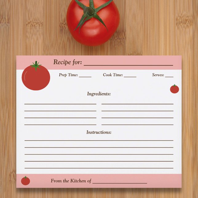Tomato Recipe-kort (Tomato Recipe Card)