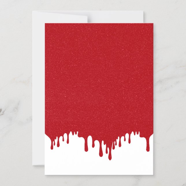 Tomato Red Drip Anpassningsbar Magnetic Card Magnetisk Inbjudningskort (Framsida)