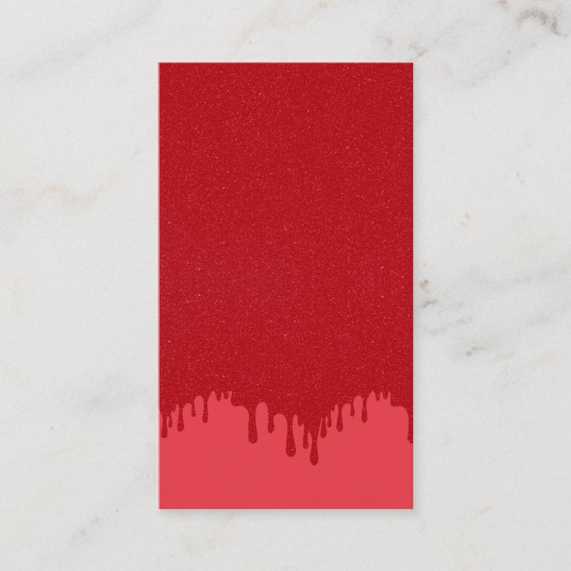 Tomato Red Drip Design Visitenkort – Anpassningsba (Framsida)