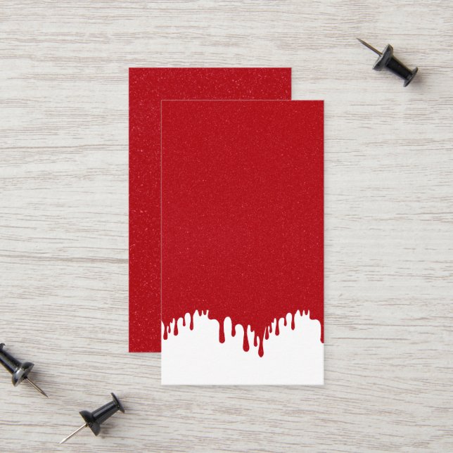 Tomato Red Drip on White Calling Card – Customize (Fram/Back In Situ)