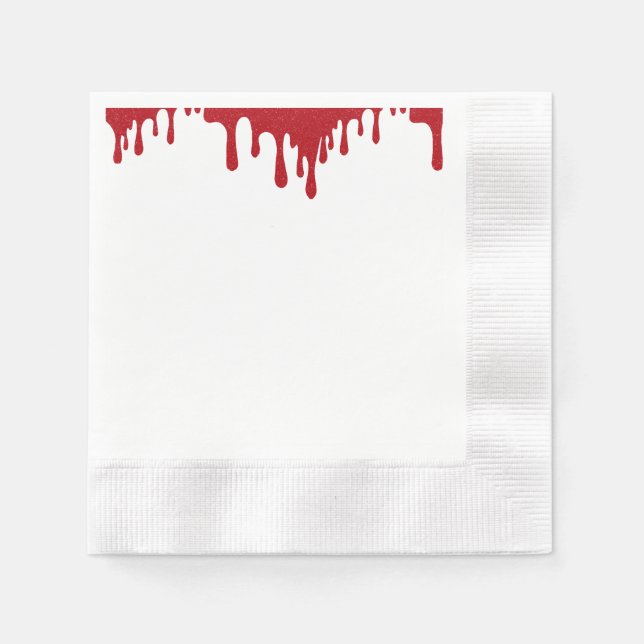 Tomato Red Drip Party Paper Napkin – Customizable Pappersservett (Framsidan)