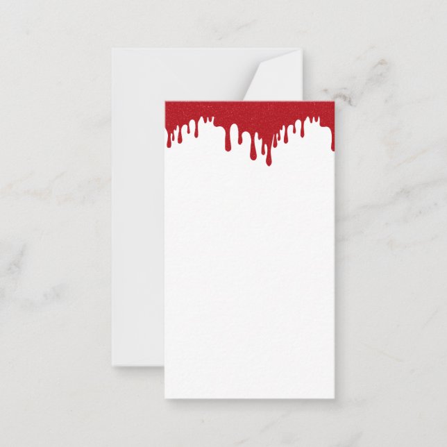 Tomato Red Drip Top Anpassningsbar Flat Note Card Anteckningskort (Framsida)