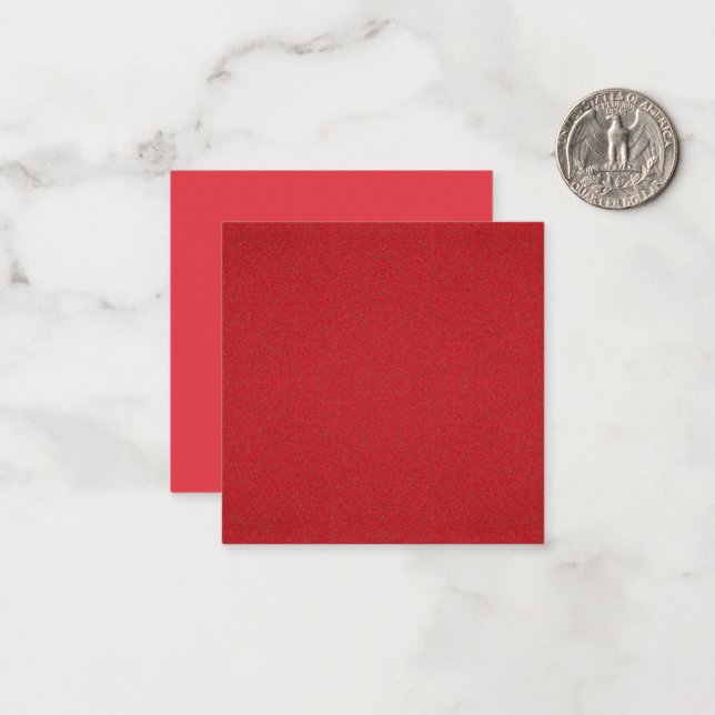 Tomato Red Duo-Tone Square Flat Note Card (Anpassn Anteckningskort (Fram/Back In Situ)