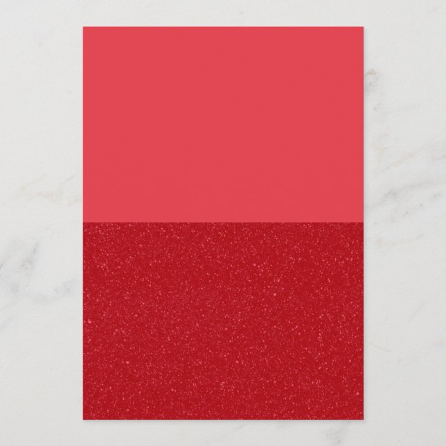 Tomato Red Glitter Half & Half Meny – Anpassningsb (Framsida)