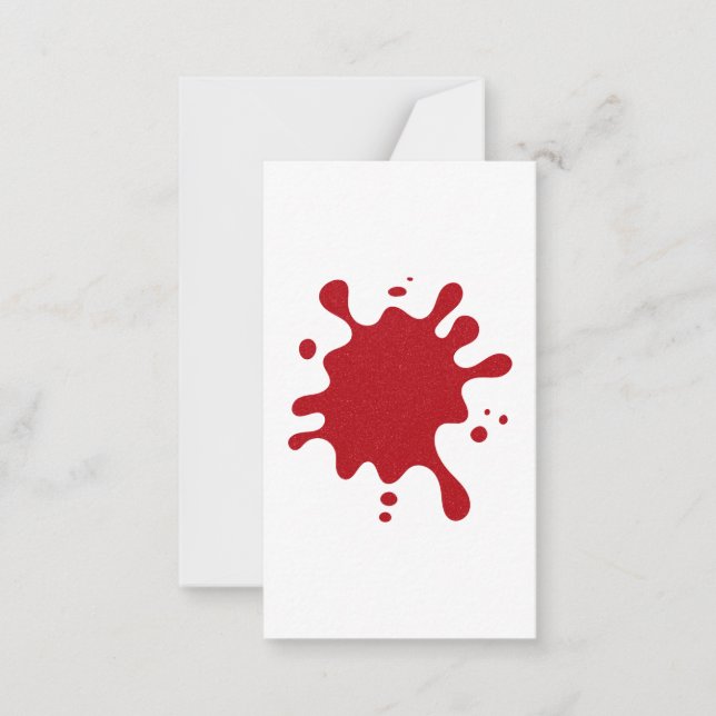 Tomato Red Inkblot Flat Mini Card - Anpassade Anteckningskort (Framsida)