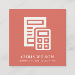 TOMATO RED MODERN CALCULATION ICON REDOVISNING SKA FYRKANTIGT VISITKORT