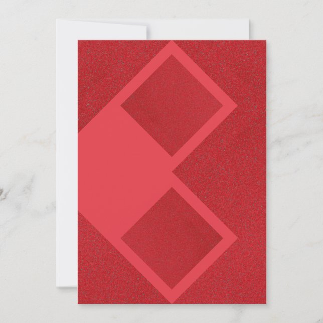 Tomato Red Modern Diamond Card – Anpassningsbar Spara Datumet (Framsida)