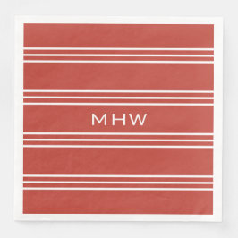 Tomato Red Rand anpassningsbar monogram pappra blö Pappersservett
