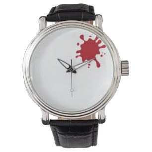 Tomato-Red Splash Vintage Herrklocka – Anpassa Armbandsur
