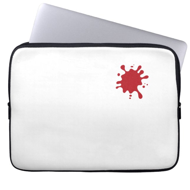 Tomato-Red Splatter 13" Neoprene Laptop Sleeve (Framsidan)