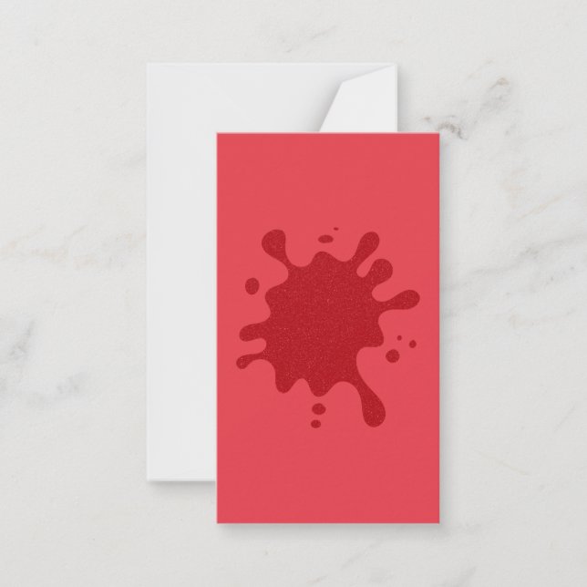 Tomato Red Splatter Mini Flat Card - Anpassade Anteckningskort (Framsida)