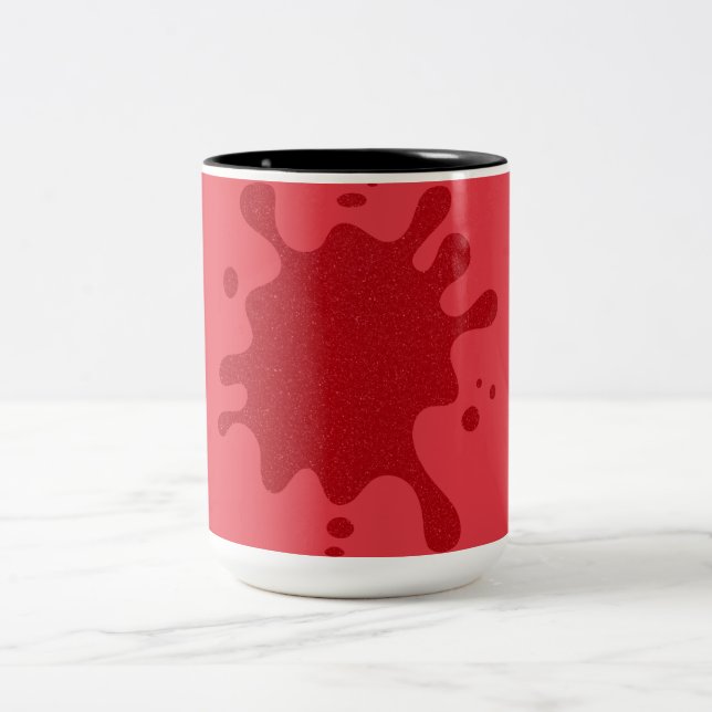 Tomato Red Stänk Anpassningsbar Two-Tone Mugg (Center)