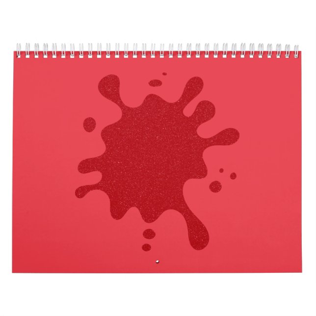 Tomato-Red Stänk Anpassningsbar Wall Calendar Kalender (Omslag)