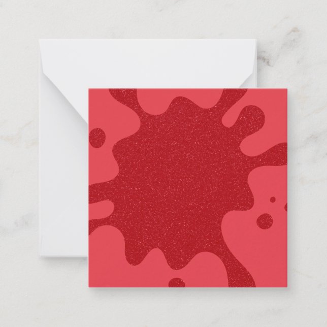 Tomato Red Stänk Mini Note Card - Anpassade Anteckningskort (Framsida)