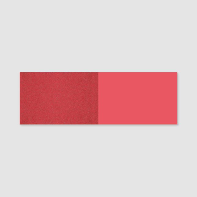 Tomato Red Textured Namn Badge - Anpassadet Namnbricka (Framsida)