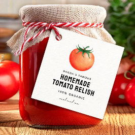Tomato Relish label with red tomato for own recept Gåvor Etiketter
