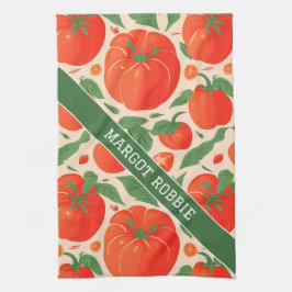 Tomato Retro Colorful Personlig Mönster Kökshandduk