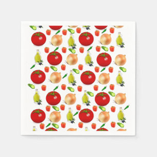 Tomato Salad Papper Napkins Pappersservett