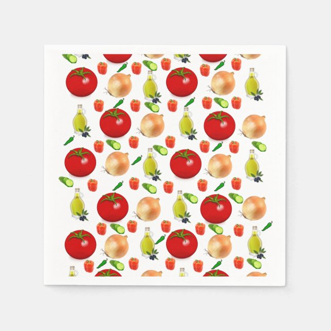 Tomato Salad Papper Napkins Pappersservett (Framsidan)