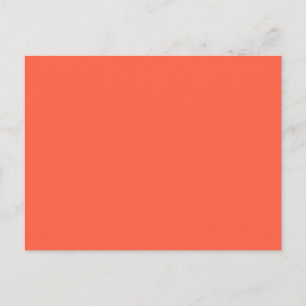 Tomato Salmon Orange Solid Trend Färg Background Vykort