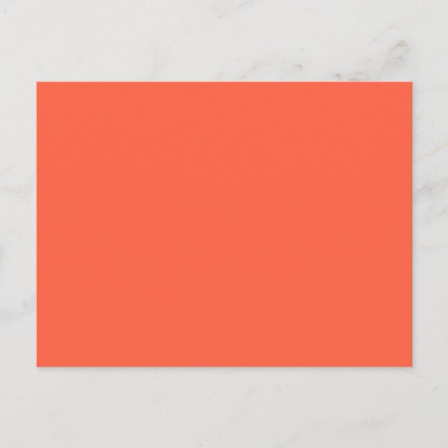 Tomato Salmon Orange Solid Trend Färg Background Vykort (Framsida)