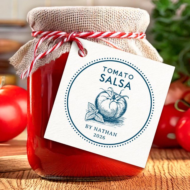 Tomato salsa anpassningsbar färg gåvor etiketter (Skapare uppladdad)