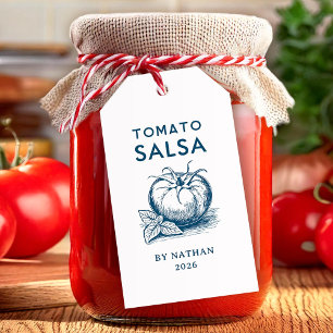 Tomato salsa anpassningsbar färg presentetikett