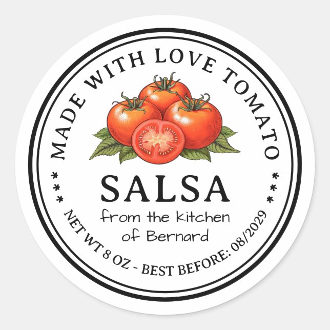 Tomato Salsa Konserverad Etikett (Framsida)