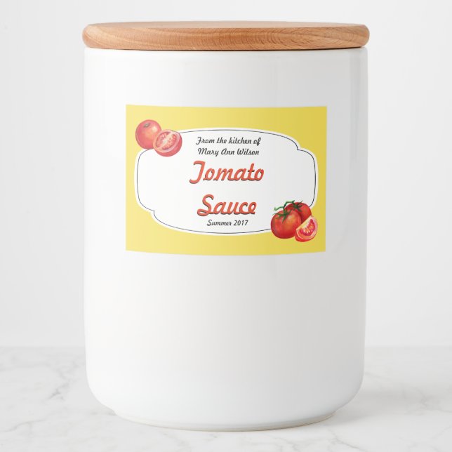 Tomato Sauce Canning Label Mat Etiketter (Framsida)