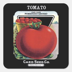 Tomato Seed Packet Label Fyrkantigt Klistermärke